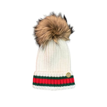 Load image into Gallery viewer, Holiday Stripe Pom Beanie
