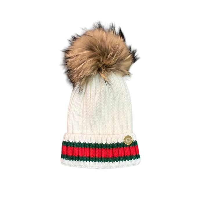 Holiday Stripe Pom Beanie
