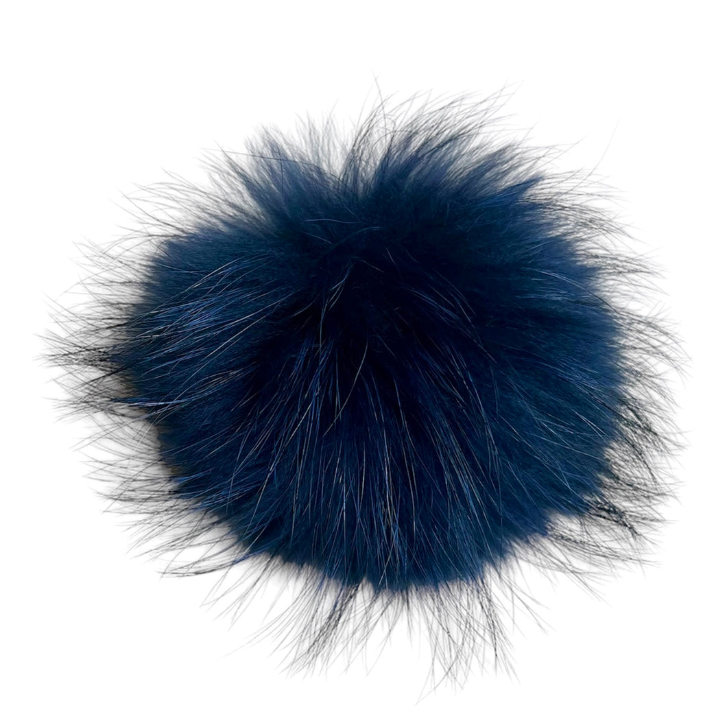 Navy Fur Pom