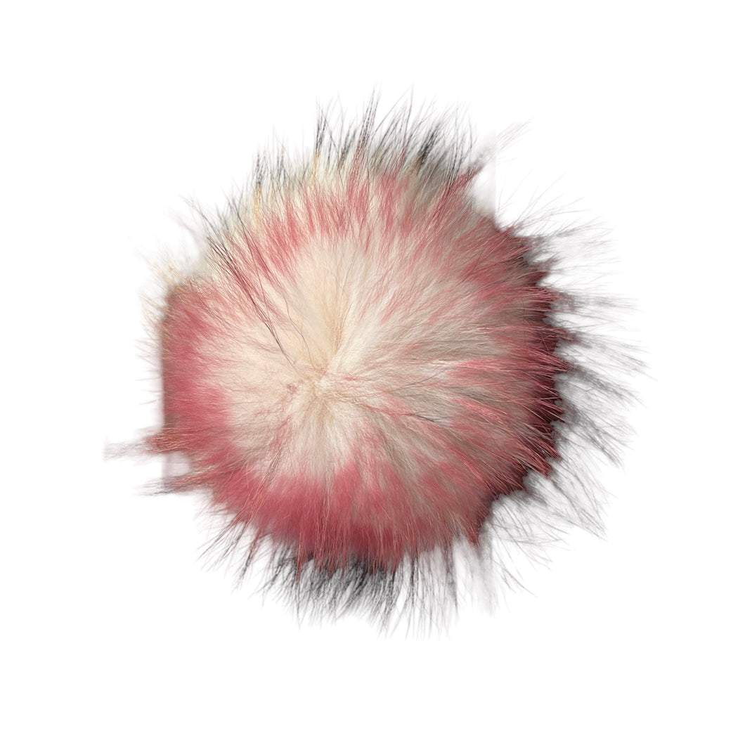 Cream + Red Multi Fur Pom