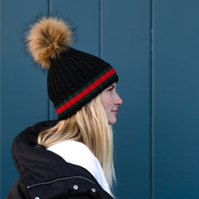Load image into Gallery viewer, Holiday Stripe Pom Beanie