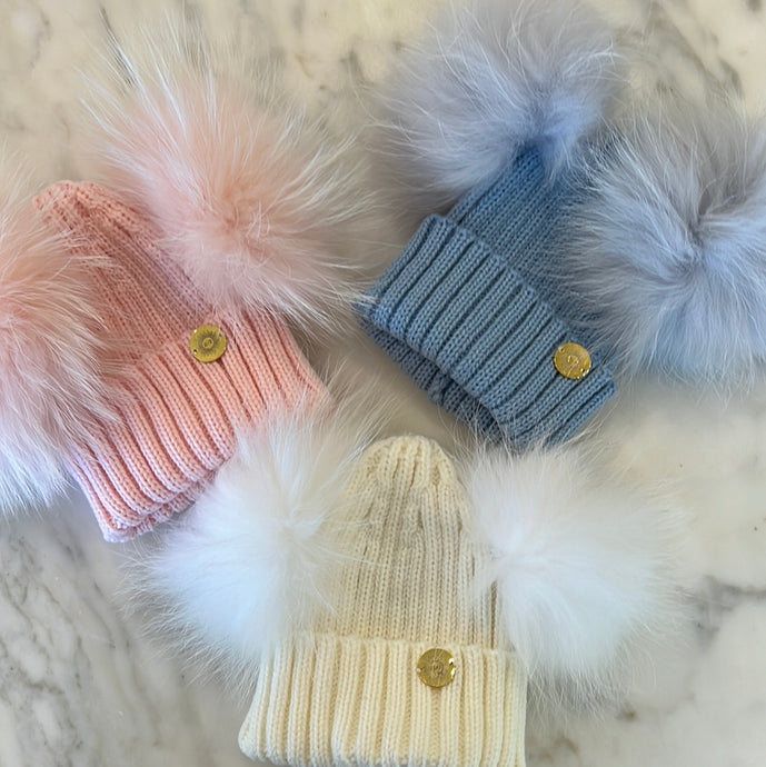 Kids Double Pom Beanie