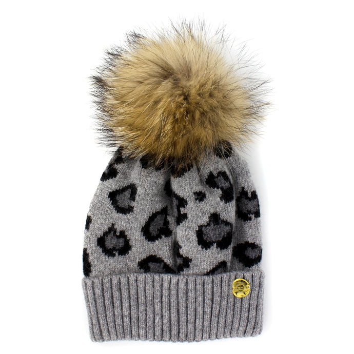 Leopard Pom Beanie